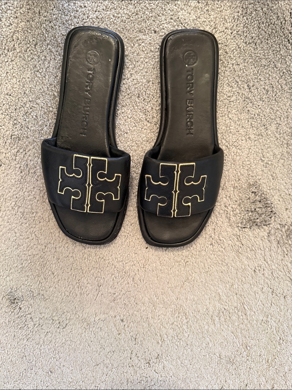 Tory Burch Double T Sport Slide Sandals Size 7.5